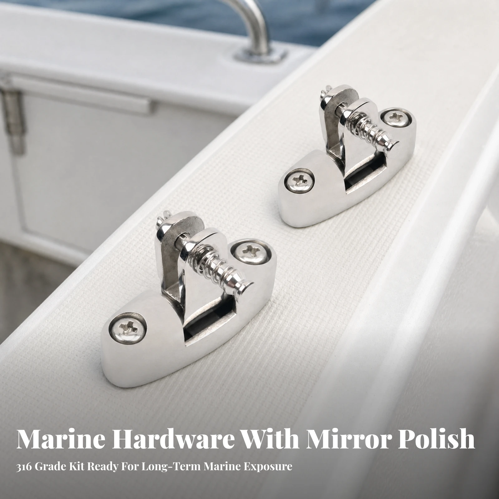 2 Pieces Marine Bimini Top Deck Mount Hinge Mirror-Polished 316 Stainless Steel Bimini Top Mounting Hinge Rust-without Cost