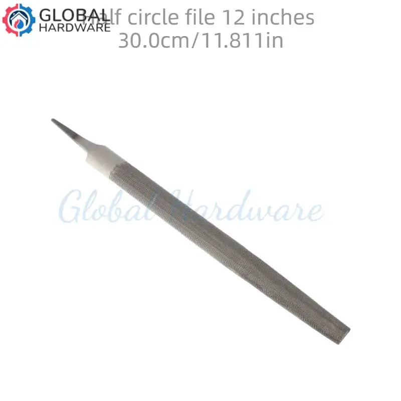 12-Inch steel file with mid-tooth semi-circular saw file for sharpening and straightening ground wood