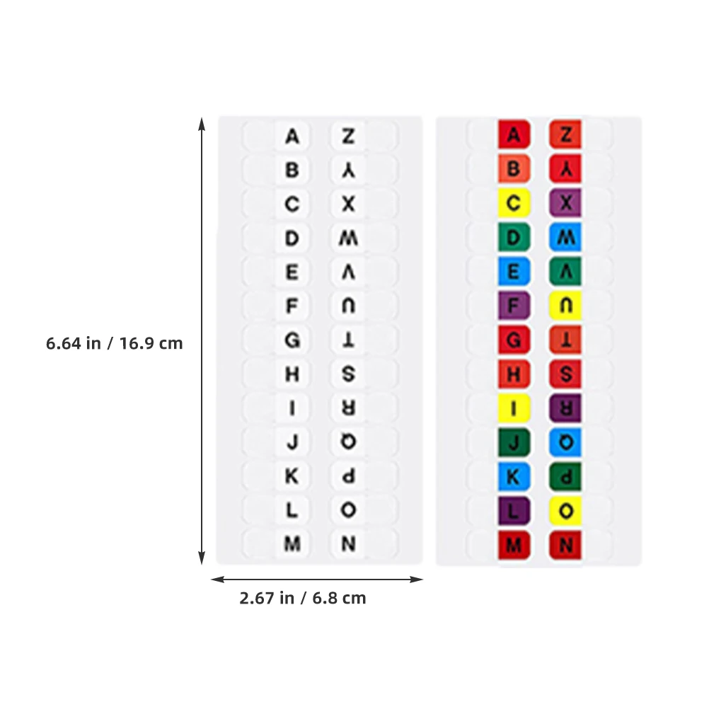 10 Sheets Index Label Alphabet Stickers Tabs for Notebooks Strip Letter Student