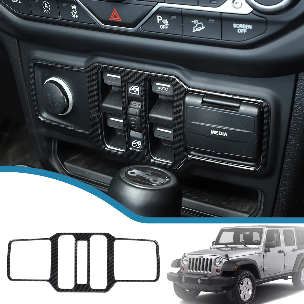 

Window Control Panel Decoration Cover Stickers for Jeep Wrangler JL Gladiator JT 2018-2022 Car Interior Mouldings Accessories