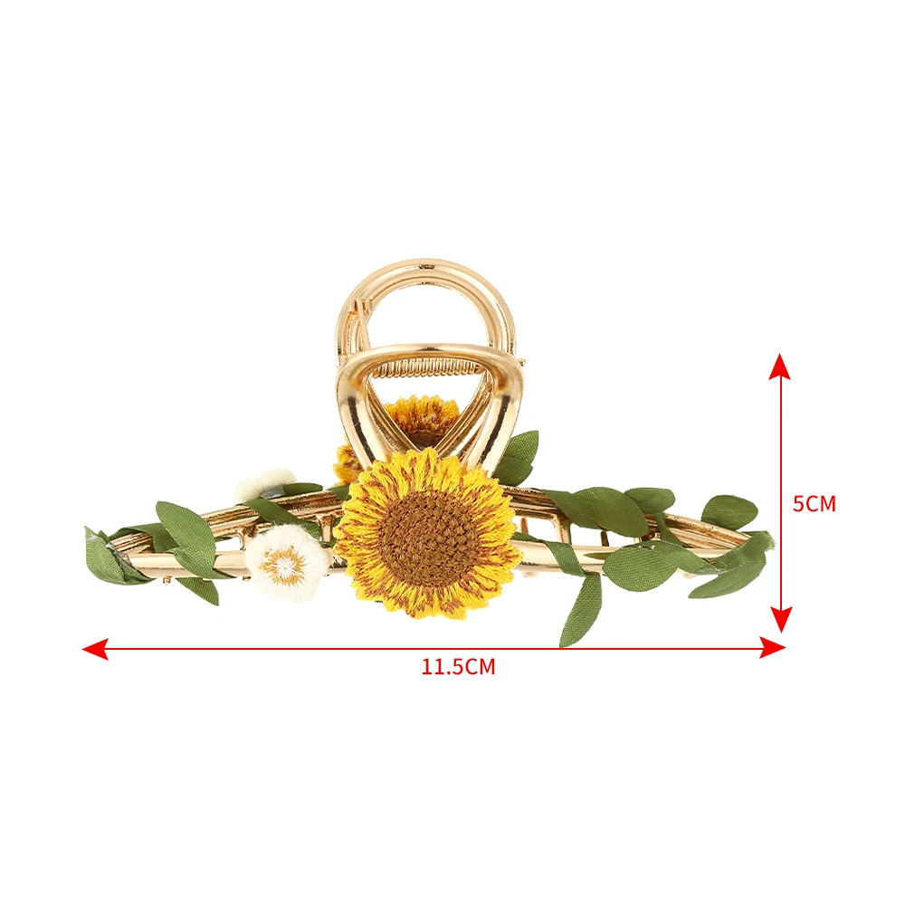 Sunflowers Hair Claw Hairpin New Vine Stripes Hair Clips Women Ponytail Hair Accessories Summer Fashion Hair Crab