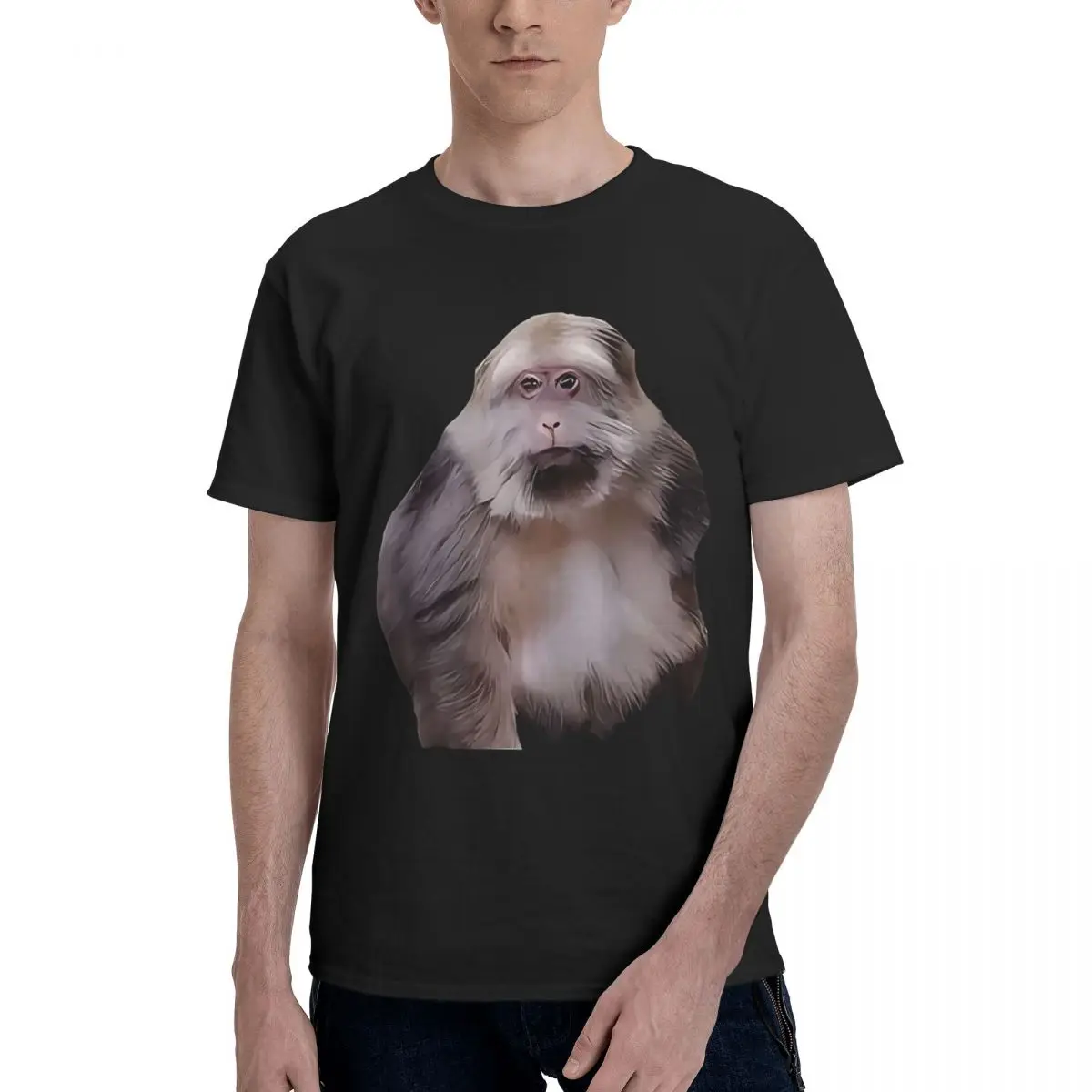 Xing Xing Monkey Meme gráfico 100% algodón Повседневная прозрачная удобная футболка Totoro divertida для мужчин camiseta