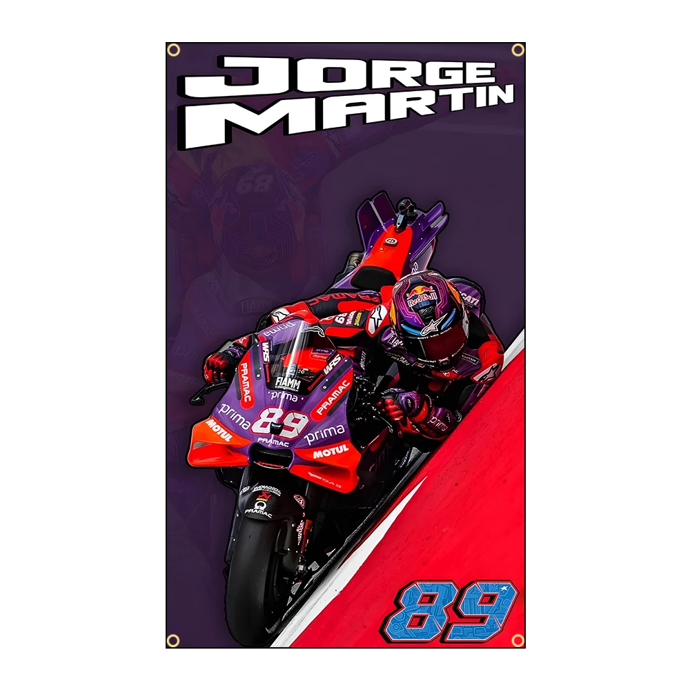 J-Jorge Martis 89 Motorcycle Flag Polyester Digital Printing Banner for Garage Wall Art Out Door Decoration