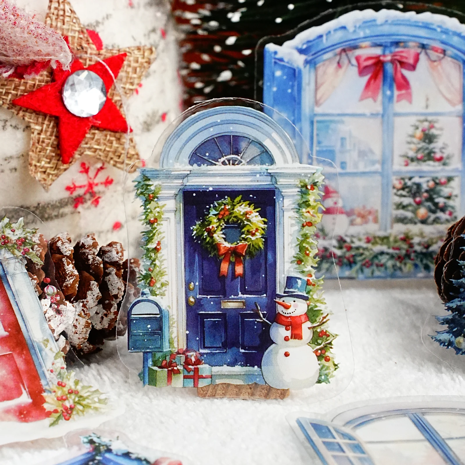 Etori Life عيد الميلاد مفاجأة ليلة الرجعية عيد الميلاد نمط ملصق حزمة DIY الديكور لأجهزة الكمبيوتر المحمول، الهاتف، حقيبة، ديكور المنزل، حفلة عطلة، هدية عيد ميلاد، ملصقات السنة الجديدة، ملصقات الأطفال #4