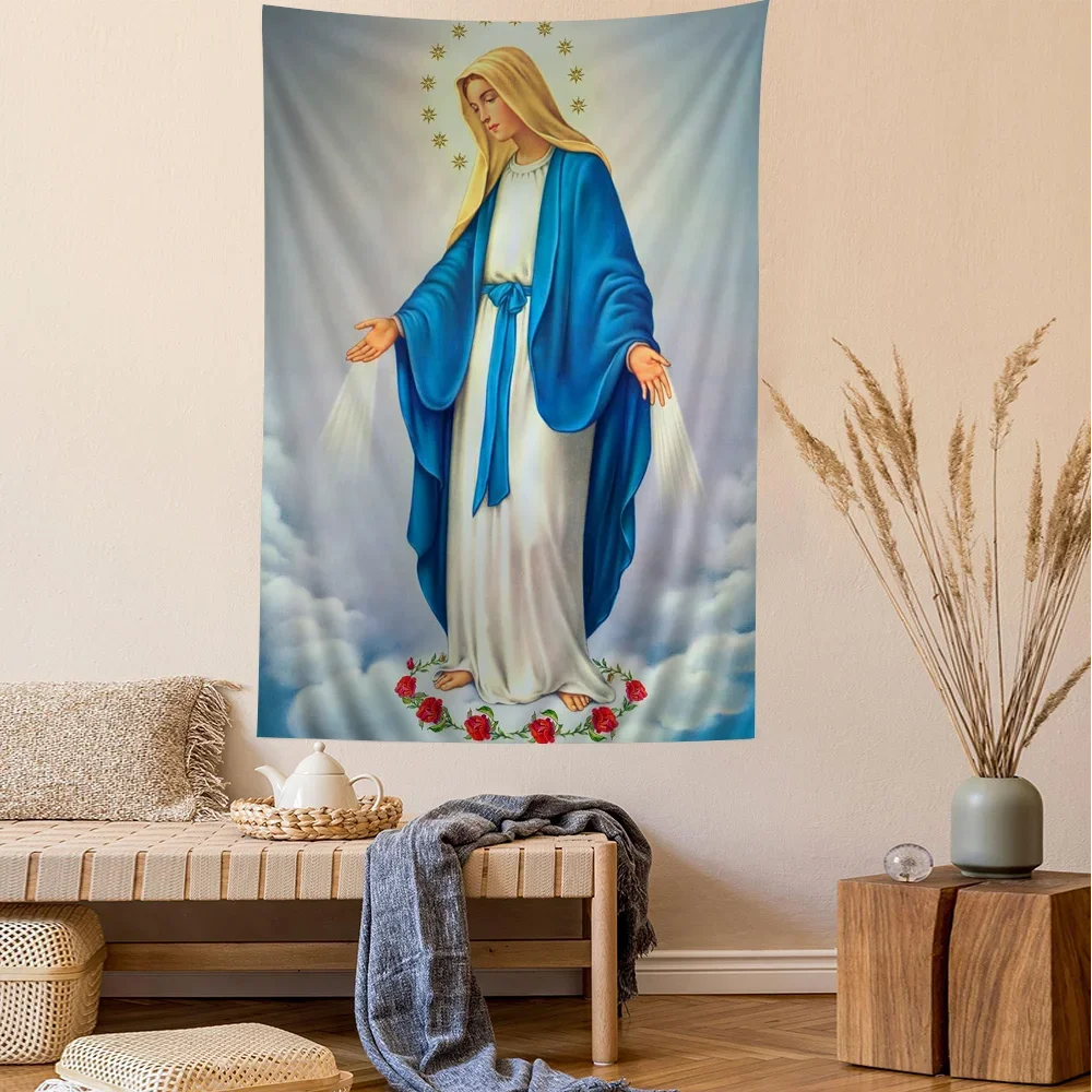 Virgin Mary Jesus Hanging Bohemian Tapestry Cheap Hippie Wall Hanging Bohemian Wall Tapestries Mandala Wall Hanging Home Decor