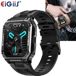 EIGIISNew Men Smart Watch Military Outdoor Sports Watch With Compass Heart Rate Blood Pressure Oxygen Saturation 1.95