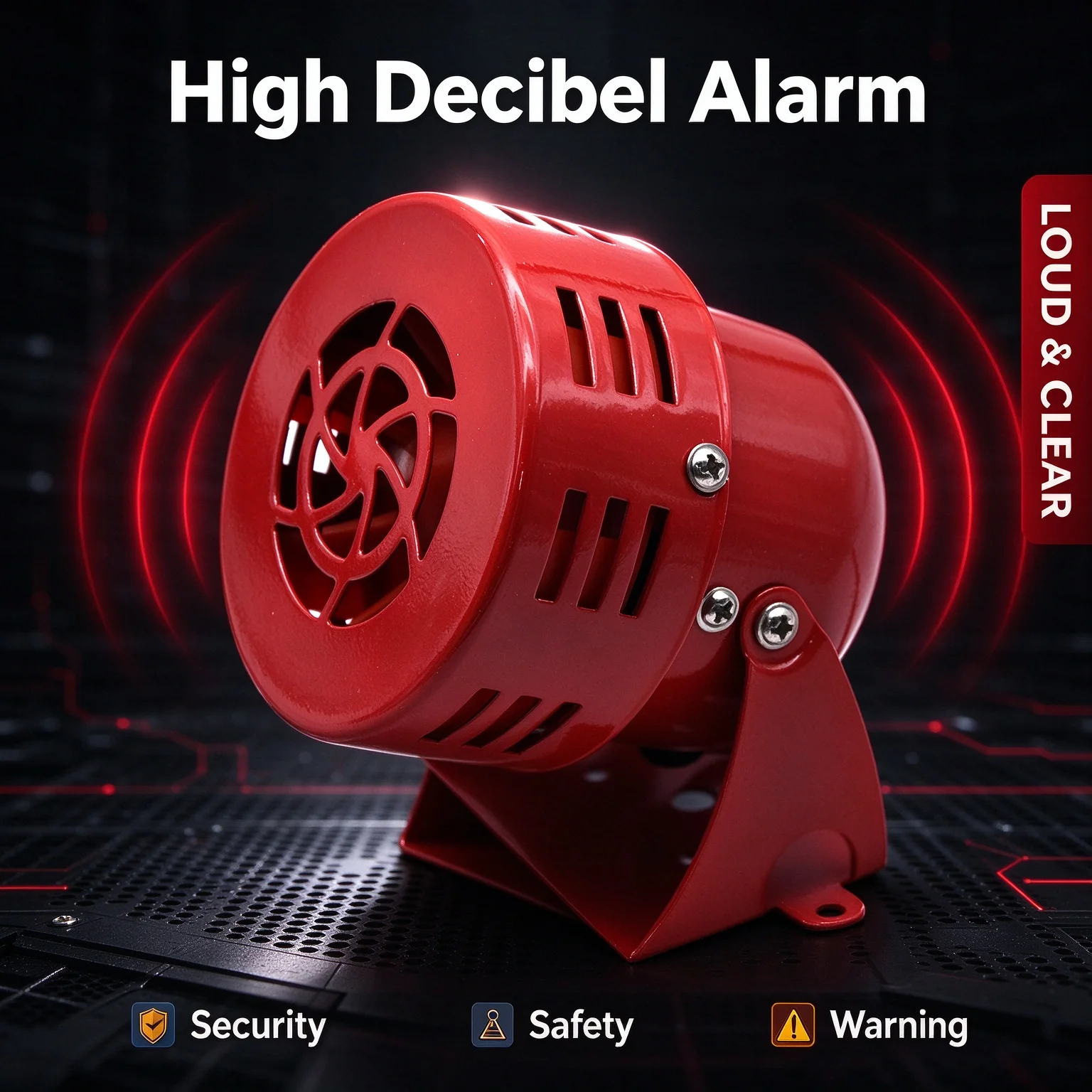 Mini Metal Motor Siren 12V 24V 220V 130dB Siren Horn Industrial Warning Alarm Buzzer for Car Truck Factory Security System