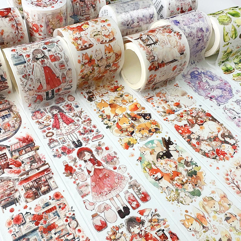 Special Oil Washi Tape Scrapbooking Supplies Decorative Adhesive Tape Animals 5m Long Cycle Cutery Decorating Washi Tape