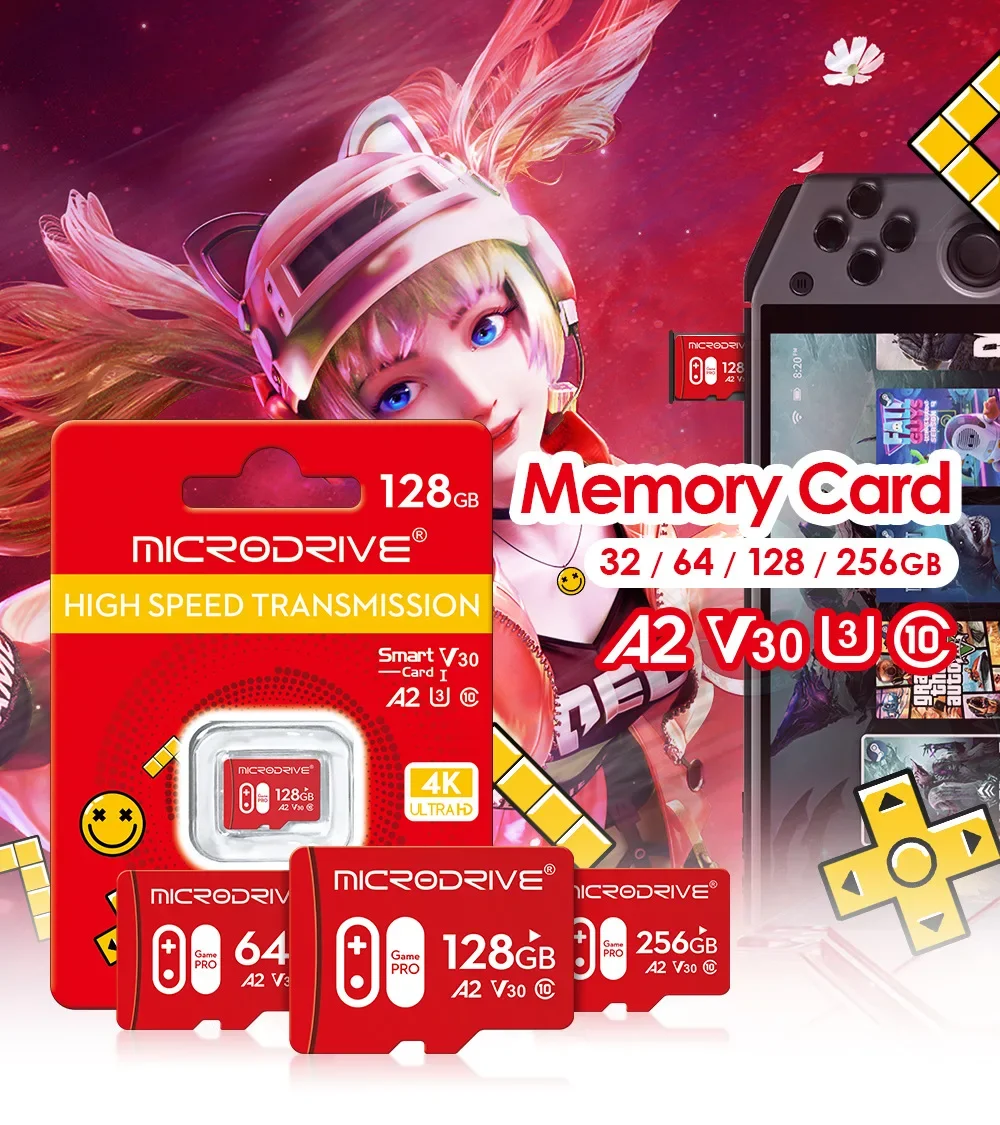 256GB TF Card for Nintendo Switch/Switch OLED Micro Sd Card for Mobile Phone Game Storage U3 High Speed