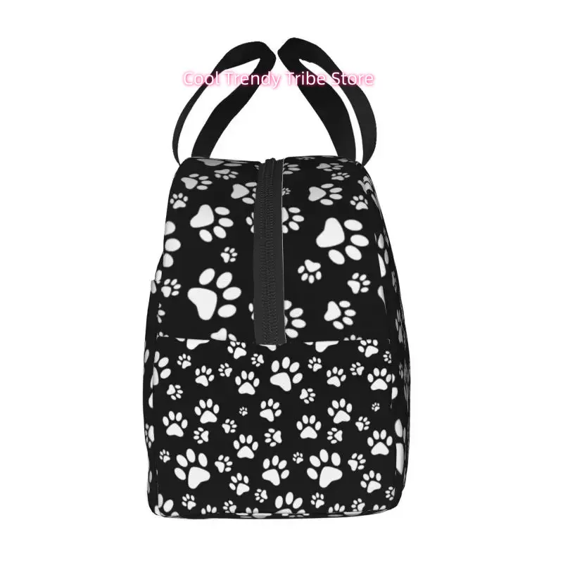 Women'S Dog Paw Print Thermal Lunch Box & Cooler Bag - Insulated Thermal Food Container with Paw Print Design, Spill-Proof Lid,