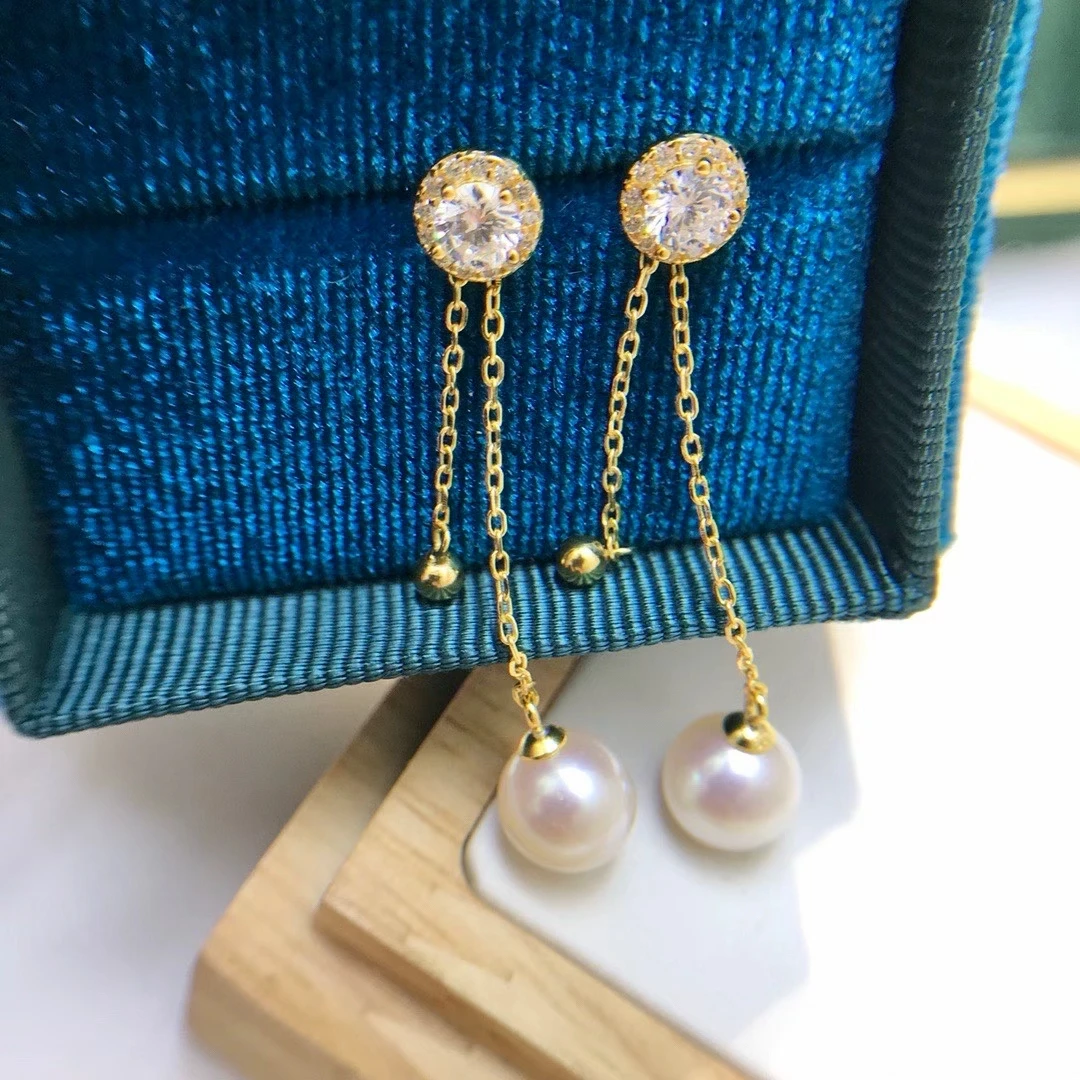 

Оптовая продажа, серьги из стерлингового серебра S925, фурнитура для крепления, базовые монтажные детали, аксессуар для жемчуга 7-10 мм, 5 пар/лот