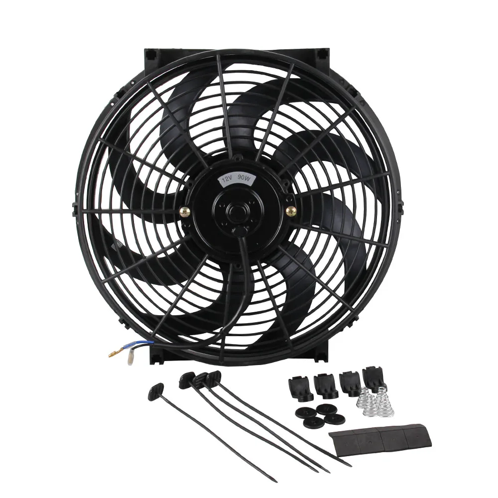 

CF003-BK Universal 14inch 12V 90W Car Air Conditioning Electronic Radiator Cooling Fan Blade Electric Cool Kit