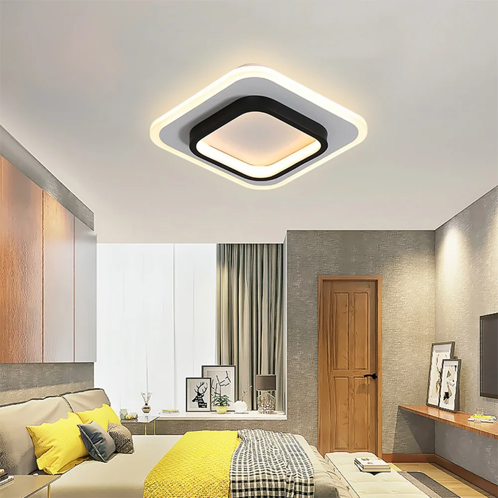 Easy Install Square LED Ceiling Lights Energy Saving Soft Light Contemporary Home Ceiling Lamp Luster Indoor Lighting Fixtures