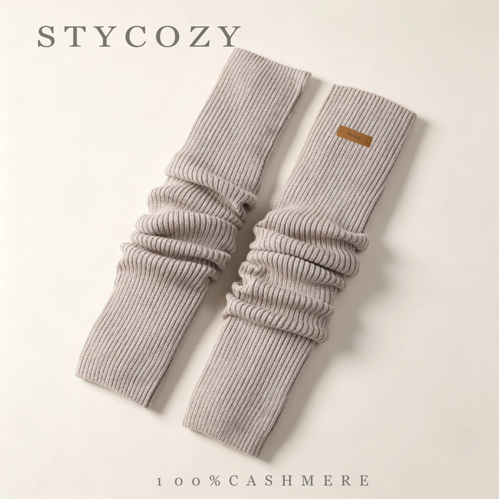 ladies-100-cashmere-solid-long-knit-knee-sleeve-leg-cuff-winter-warm-snug-slouchy-knee-warmer-casual-outdoor-leg-sleeve-women