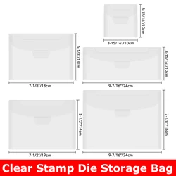 Clear Stamp & Die Storage Bag Durable Plastic Envelope Pockets for DIY Stickers Stencil Organization Storage 10pcs/set 2024 New