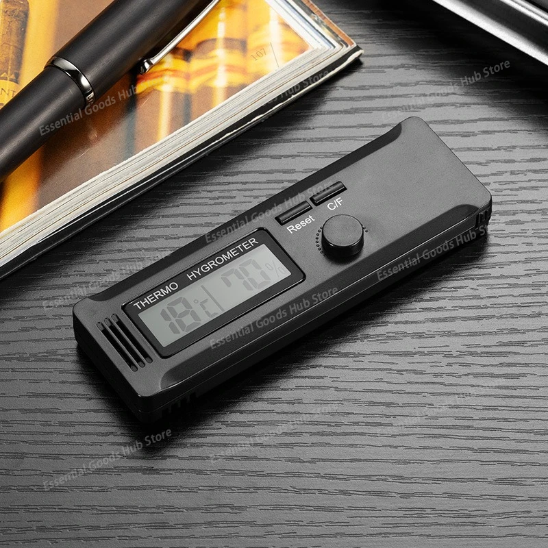 Cigar Hygrometer Magnetic Portable Accurate Measurement Multifunctional Energy-saving Dual-purpose Thermohygrometer