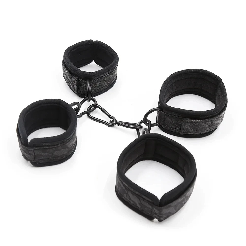 BDSM Sex Toys for Couples Bondage Set Stainless Steel Adjustable Spreader Bar Sex Slave Handcuffs Ankle Cuffs Fetish Restraints