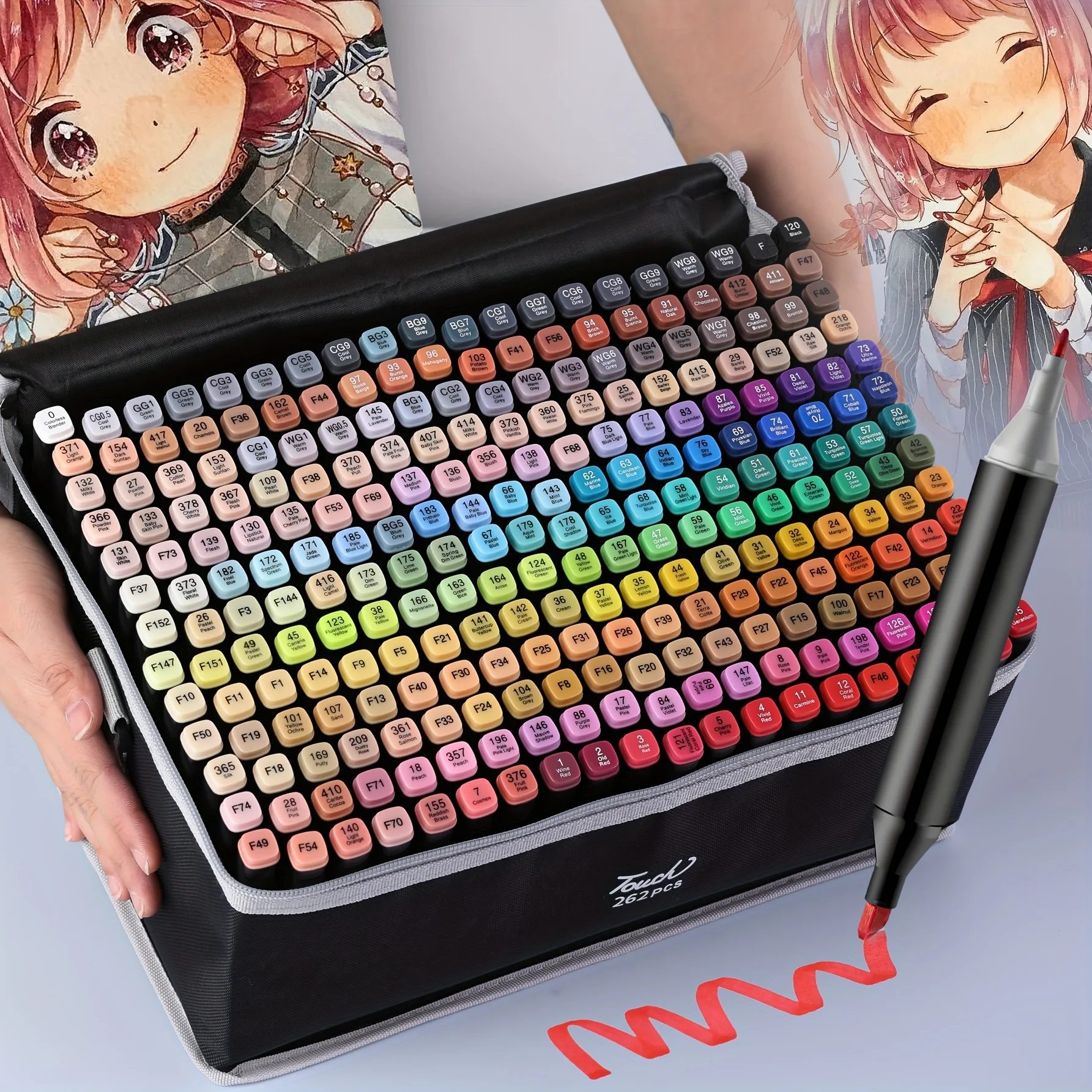 

Набор спиртовых маркеров с двойным наконечником, 24/36/48/60/80/120/168/262 цвета, перманентные, для рисования и скетчинга, для иллюстраций, школьные принадлежности