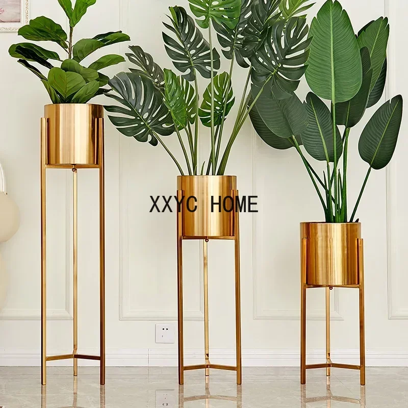 American Light Luxury Living Room Metal Floor Vase Vase TV Cabinet Flower Arrangement Decoration Ideas Home Deco Maison