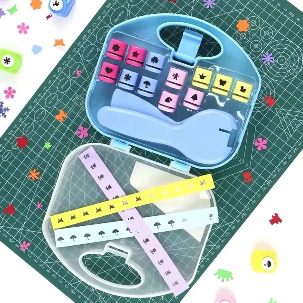 カラフルなスクラップブック穴パンチセット、ポータブルクラフトキット、誕生日、クリスマス、新年のスクラップブッキング用品