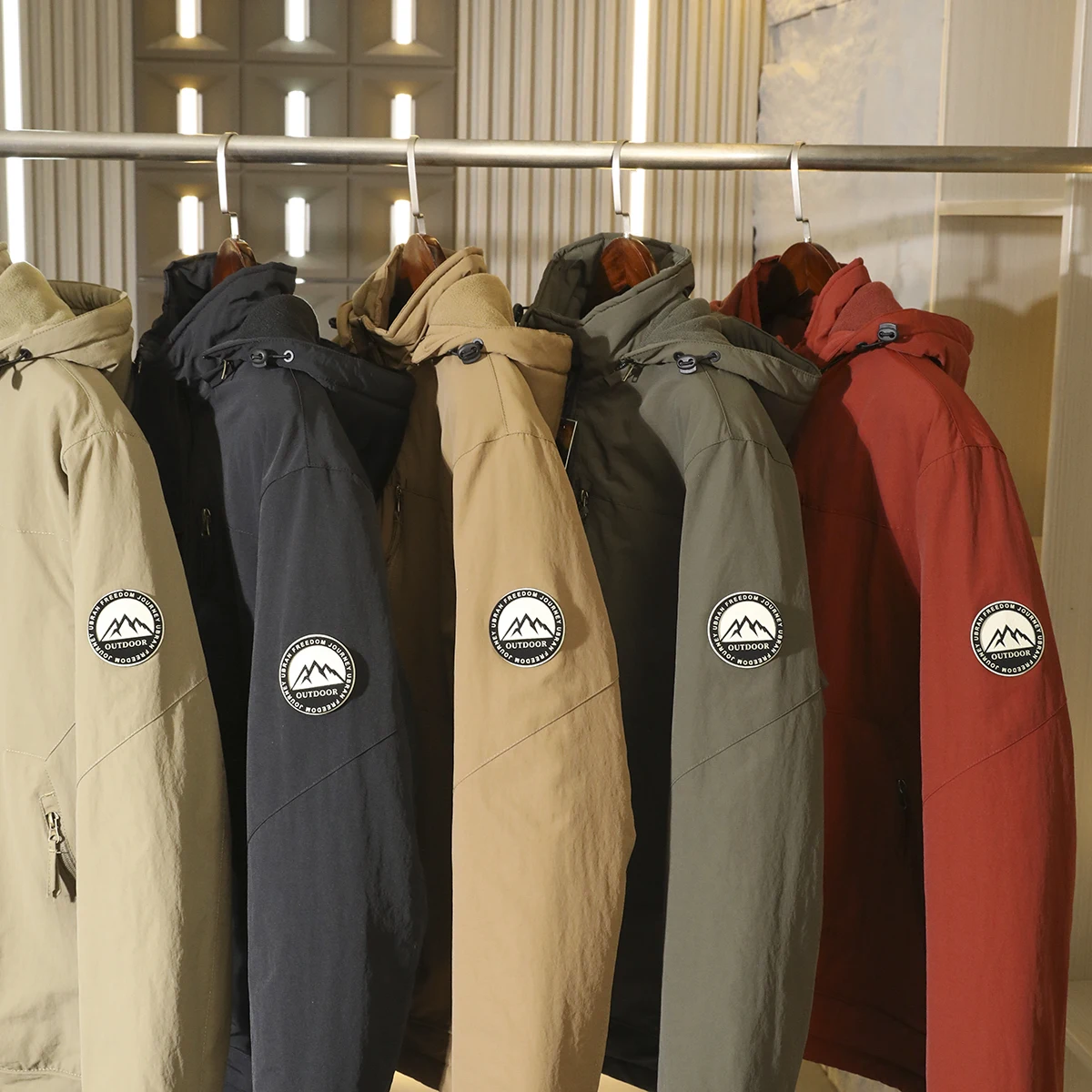 Waterproof Windproof Fleece Lined Hooded Cotton Jacket for Men Outdoor Winter Warm Casual Fashion Urban Style Long Sleeve