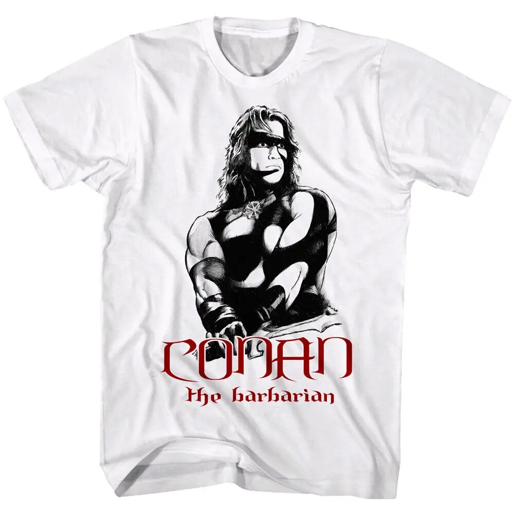 Conan The Barbarian Sword Swinging Men's T Shirt Schwarzenegger Film Movie