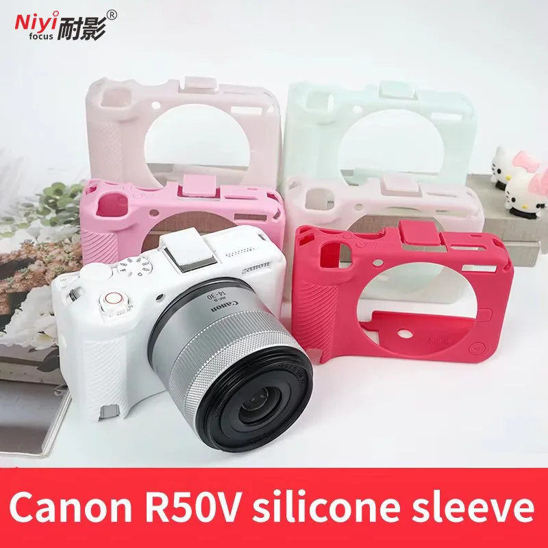 Camera Bag R50V Camera Soft Silicone Case Fall-proof for Canon EOS R50V R5 Mark II Camera Protector Body Cover Bottom Open