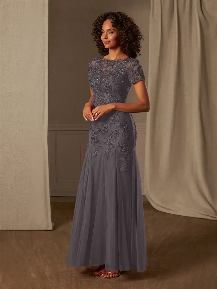 2023 madre della sposa abiti da sposa per gli ospiti maniche corte o-collo perline corpetto fascia in Chiffon elegante stampato lungo Gonws