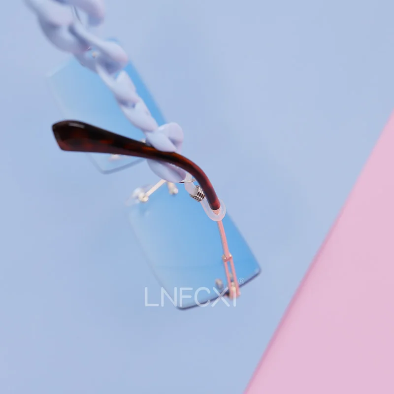 LNFCXI Retro Bright Acrylic Sunglasses Chain Straps Lanyards Transparent Color Reading Glasses Hanging Neck Glasses Chain