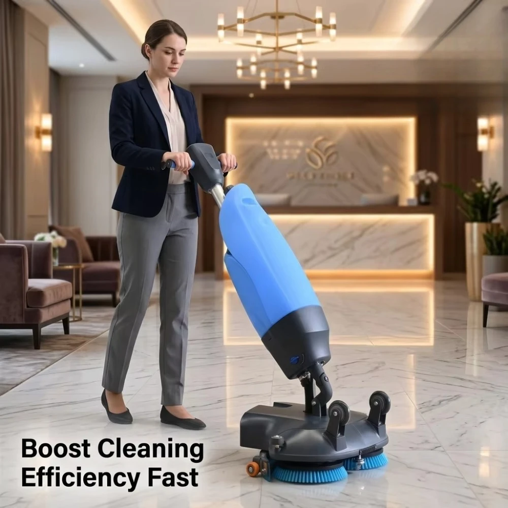 Electric Commercial Floor Cleaner Mini Compact Tile Marble I Mop Automatic Small Hand Held Floor Scrubber Cleaning Machine