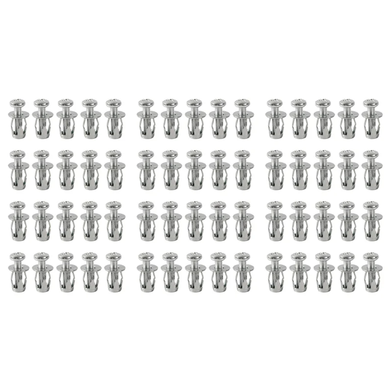 ABBN-60 Pcs M5x25 Jack Nuts Car Metal Screw Petal Nuts With Screw For Hollow Wall Iron Skin