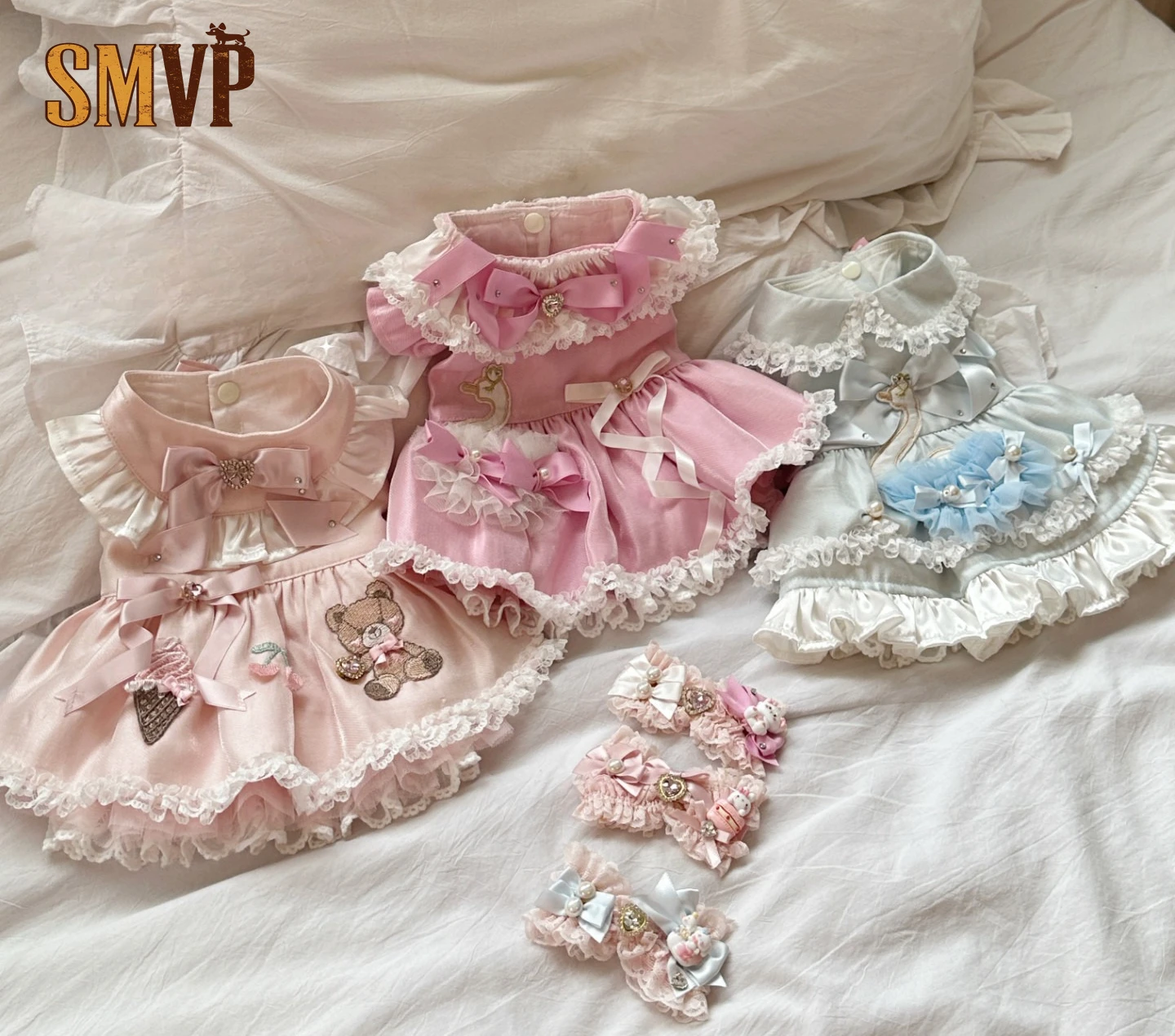 

Original Spring and Summer Lace Embroidery Lolita Style Retro Sweet Atmosphere Elegant Princess Style Small Dog Dress