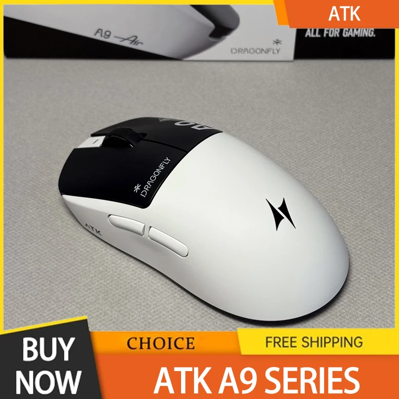 mouse-atk-a9-series-ultimate-wireless-tri-mode-paw3950ultra-750ips-53g-leggero-0263ms-bassa-latenza-600mah-accessorio-per-giocatori