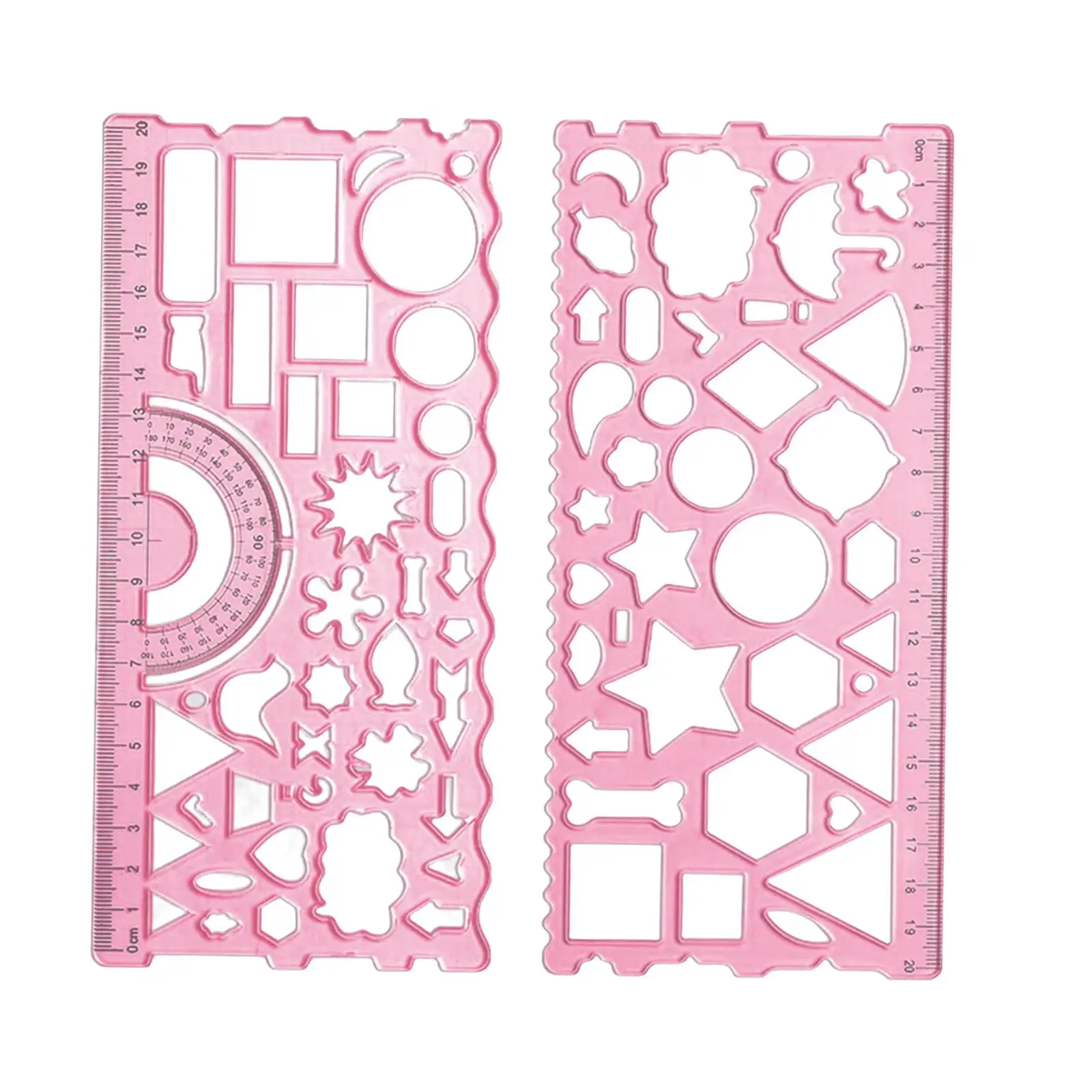 Drawing Ruler 20cm Multifunctional Geometric Template Portable Measuring Tool for Kids Students Office Supplies Lightweight