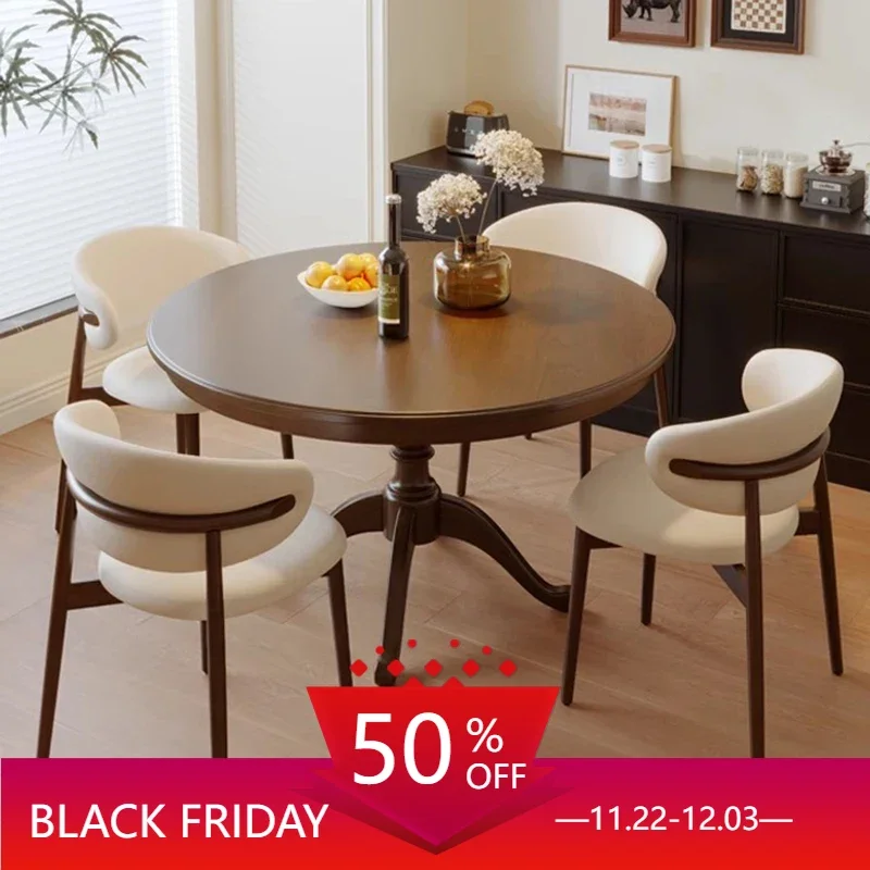 

Living Room Dining Table Side Extendable Small Rooms People Modern Multifunctional Solid Wood Center Muebles Round Tables