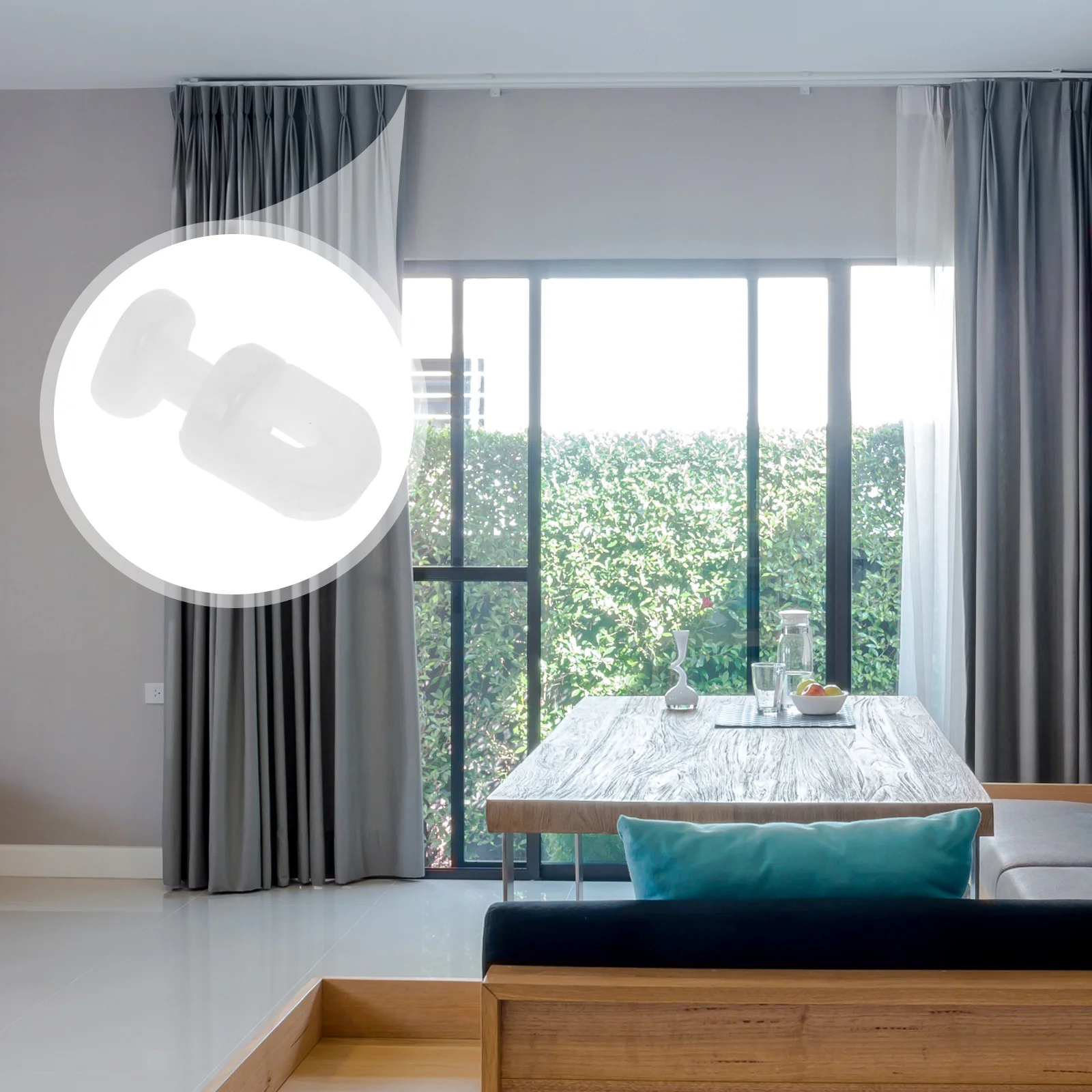 

200 Pcs Curtain Buckle Curtains Roller Pulley Track Rollers Scalable Plastic Clips