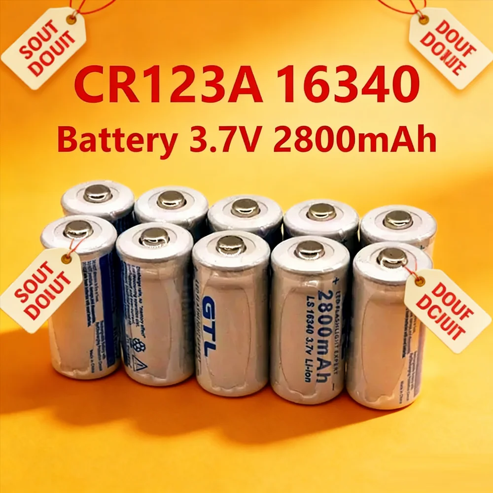 6-100pcs CR123A RCR 123 ICR 16340 Battery 2800mAh 3.7V Safety Camera Rechargeable Battery Lithium Ion L70 Plus Charger