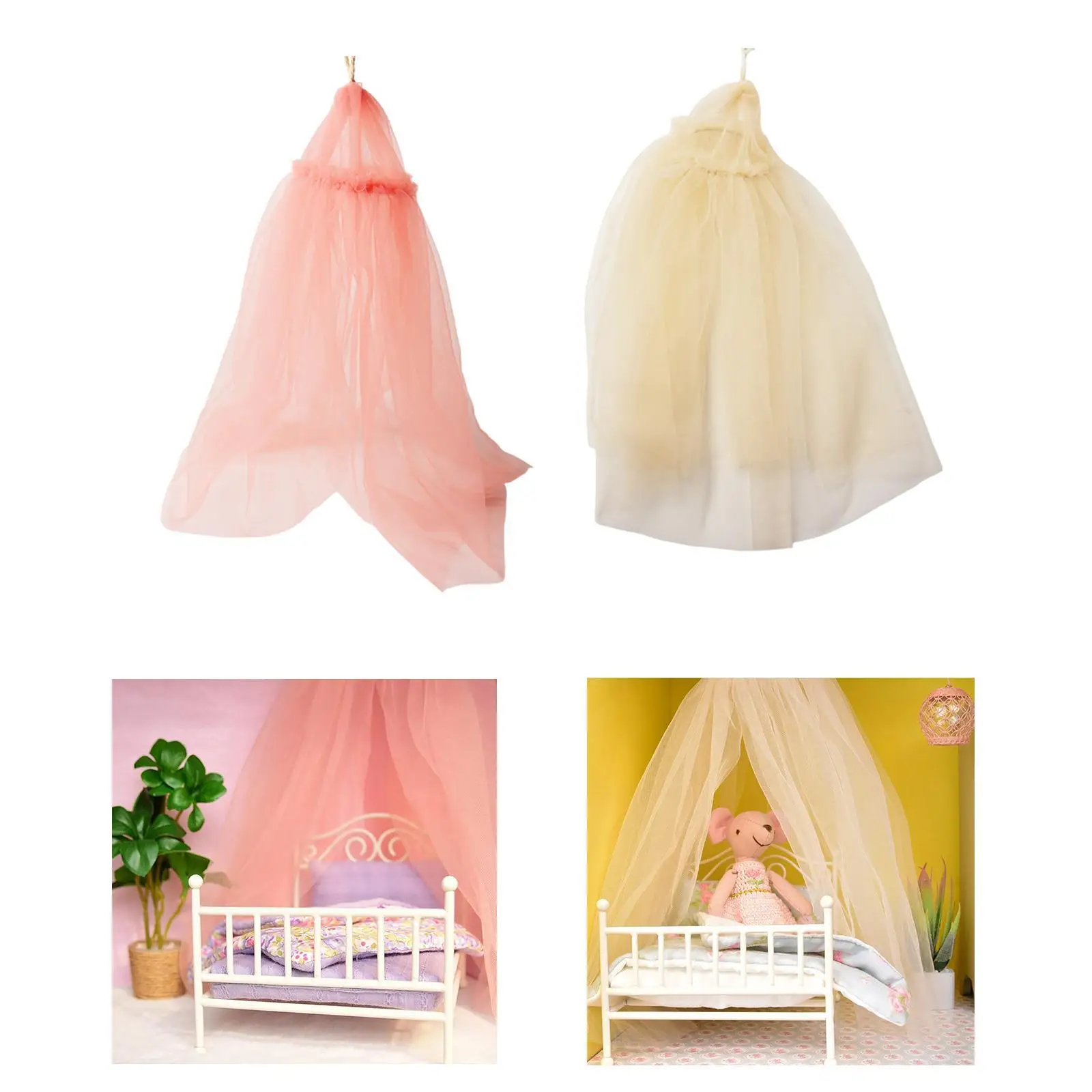

1:12 Scale Dollhouse Bed Canopies Display Dollhouse Furniture for Dollhouse