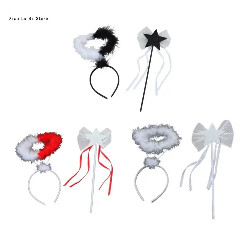 

Adorkable Angel Headpiece Proms Birthday Hairbands Fun Devil Headwear Star Wand Cosplay Hair Headwear XXFD