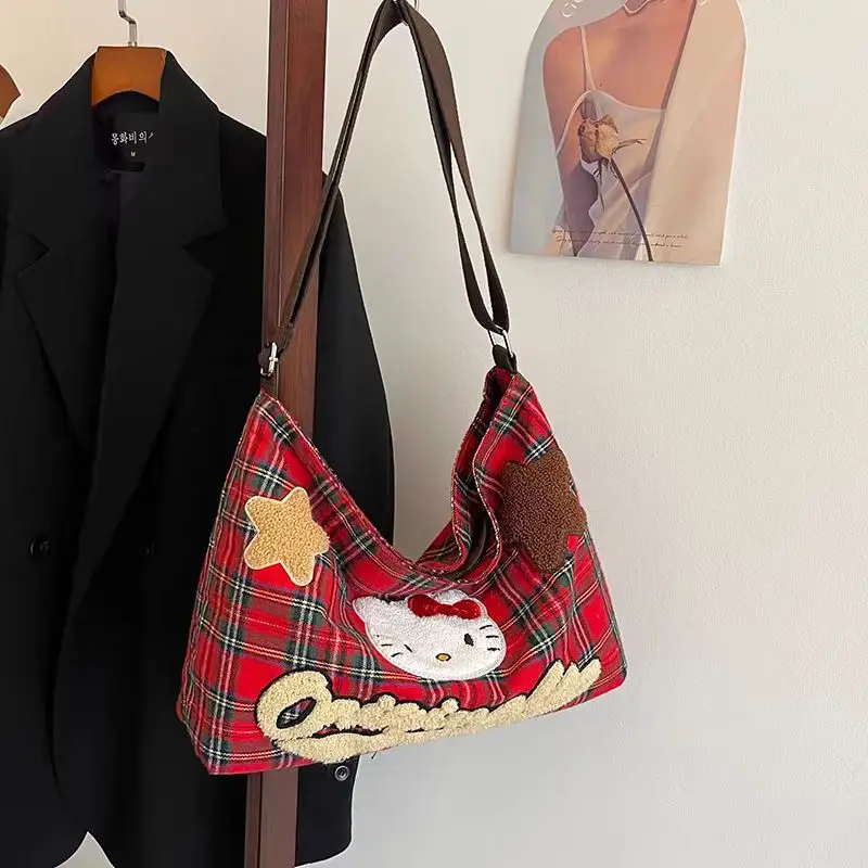 

Kawaii Sanrio Hello Kitty Shoulder Bag Cartoon KT Cat Handbag Backpack Schoolbag Cute Anime Cosmetic Bag Shopping Bag Girls Gift