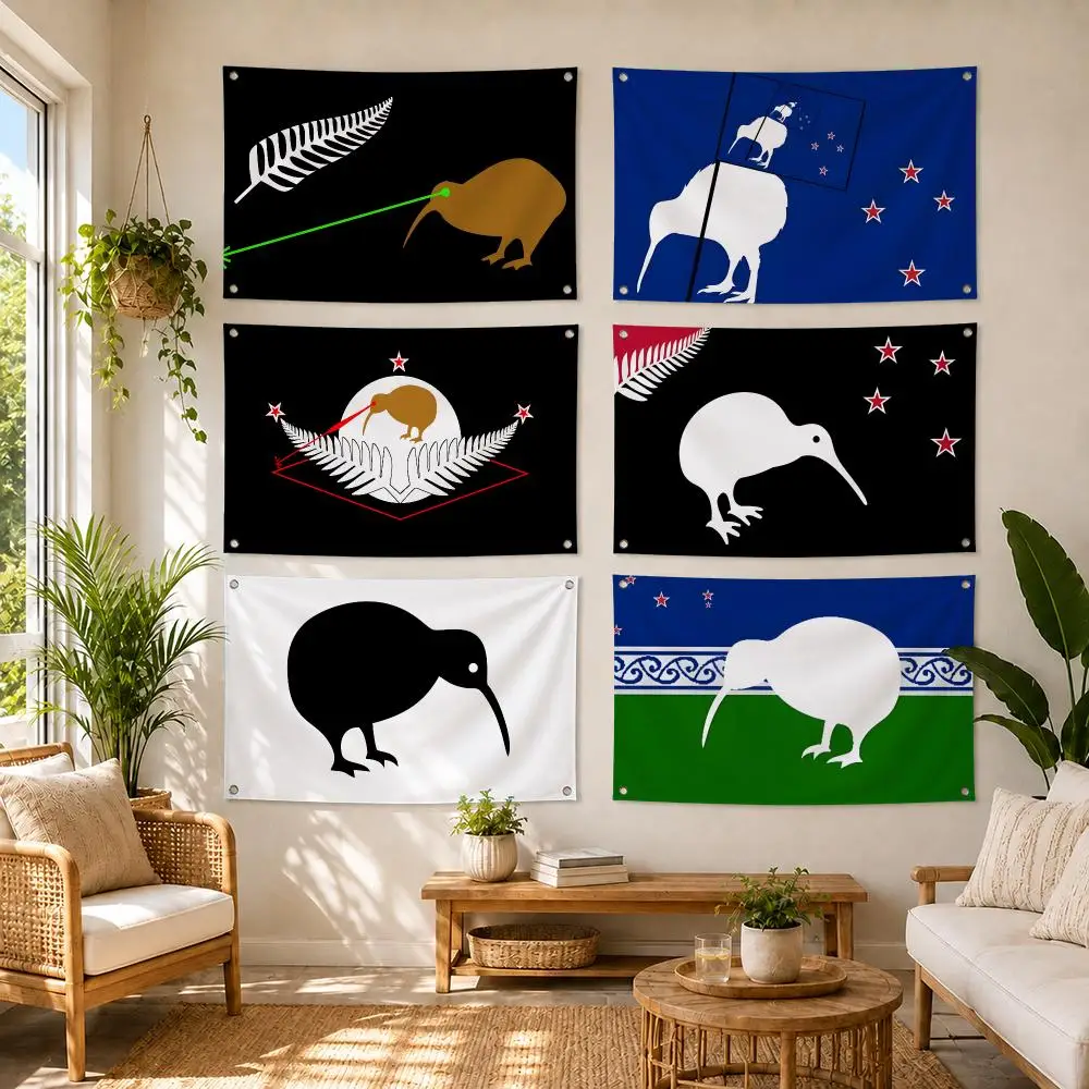 Laser Kiwi bird Meme Flags Flag Soft skin-friendly Durable Tapestry Outdoor party Home living room bedroom Decoration