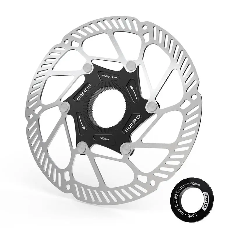 AliExpress NONE IIIPRO Bicycle Center Lock Brake Rotor 140mm/160mm/180mm/203mm MTB Road Bike Disc Brake Rotor with Lock Ring Bike Brake Rotor