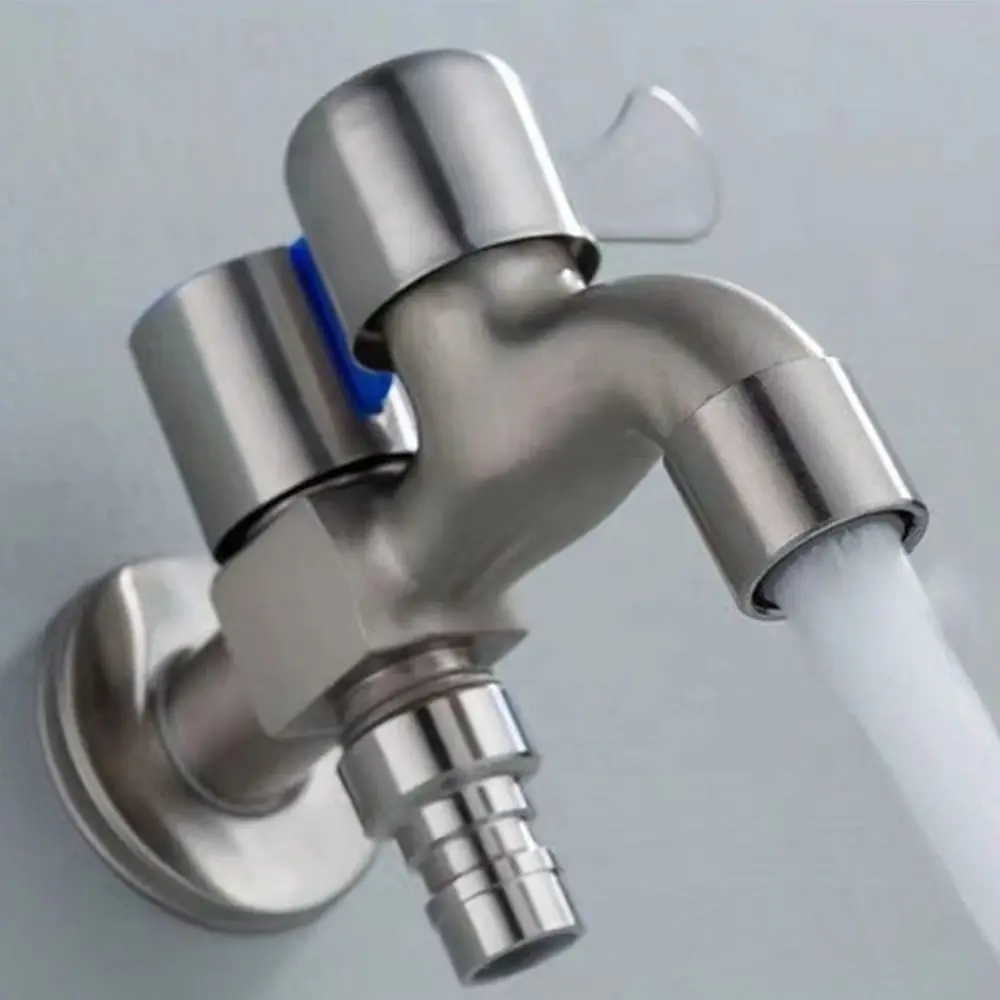 Double-head Design Washing Machine Tap One Into One Out Universal Water Outlet Faucet Anti-corrosion Thread