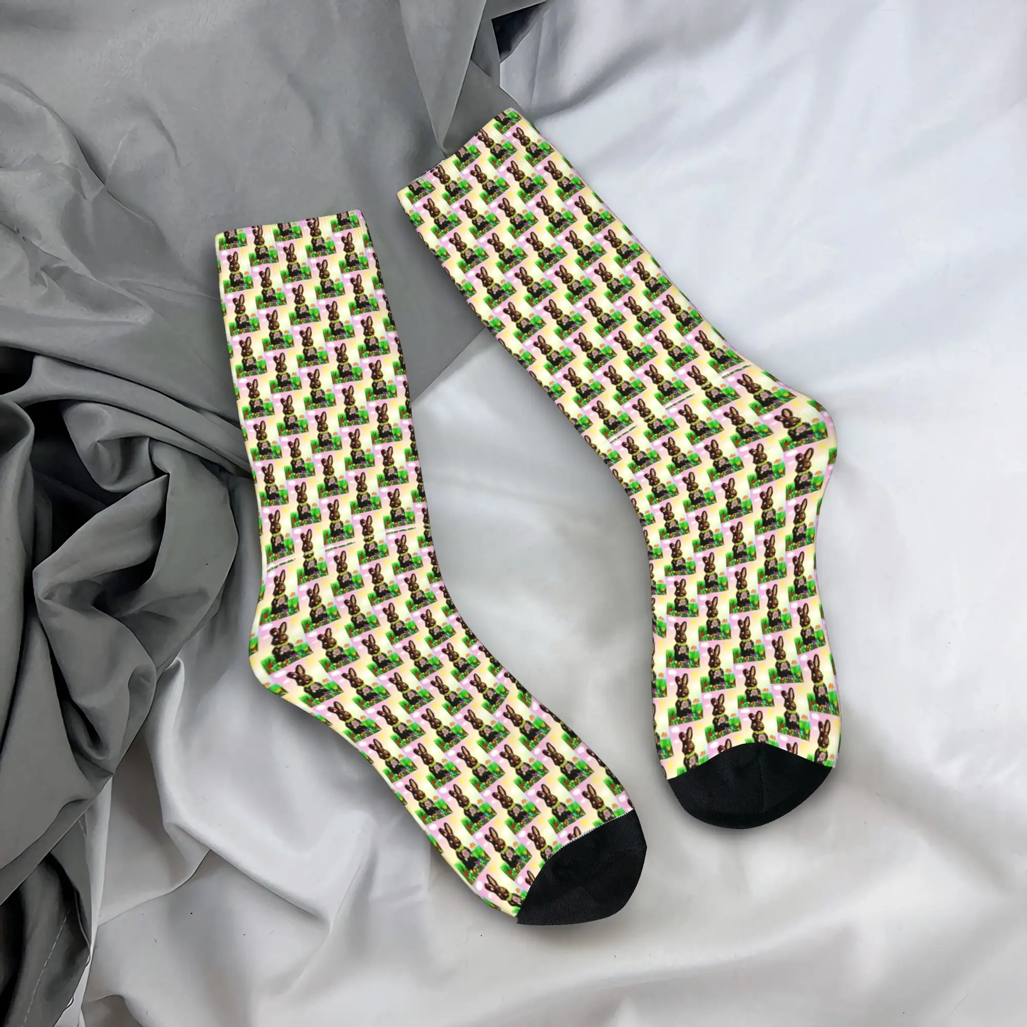 N-Nesquik Chocolate Milk Rabbit  Socks  Gothic Stockings Men High Quality Cycling Socks Autumn Graphic Anti Slip Socks