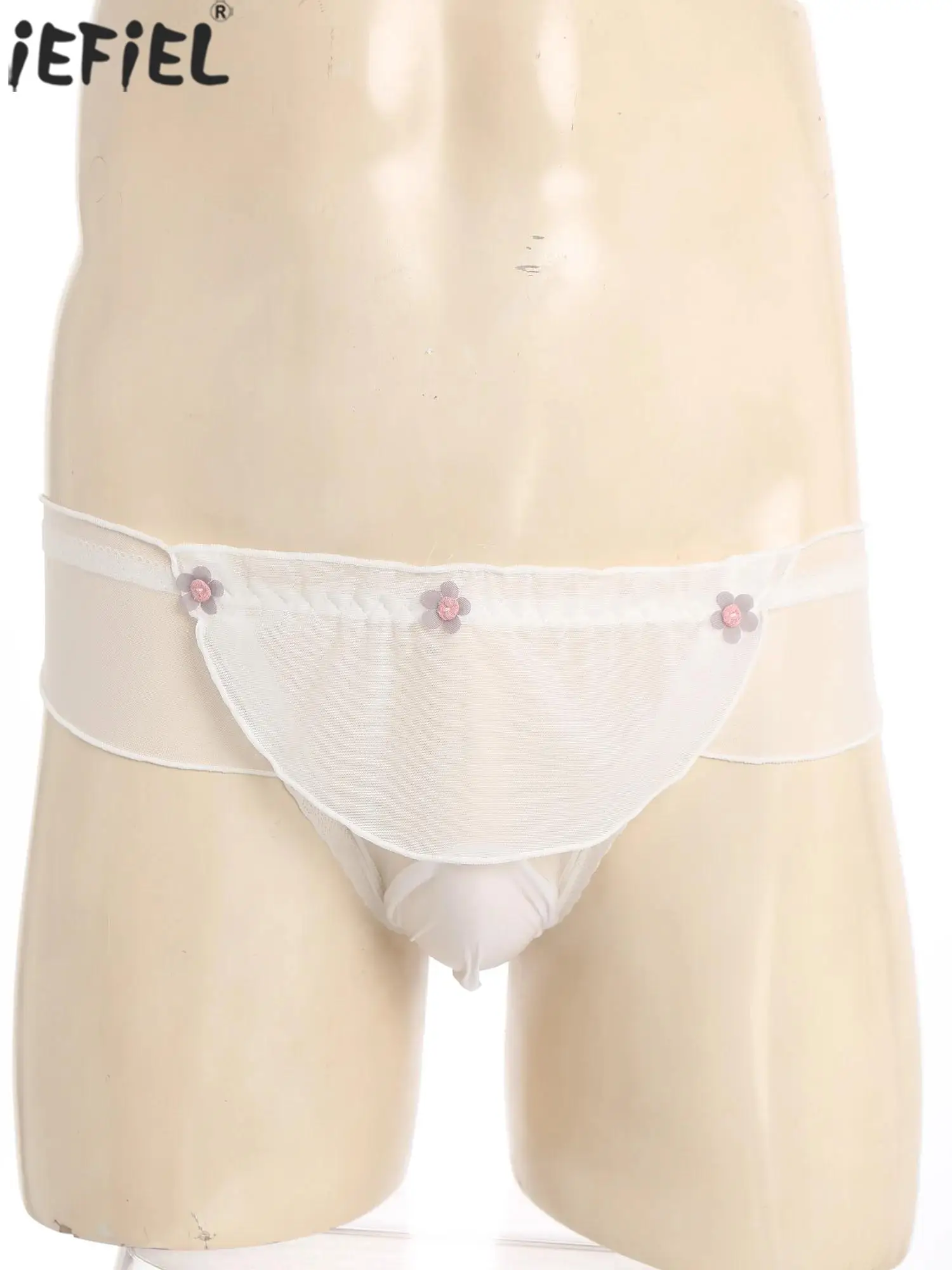 

Men's Lingerie See Through Briefs Panties Sheer Mesh Breathable Briefs Japanese Sweetheart Style Gays Cross-dressing Underwear