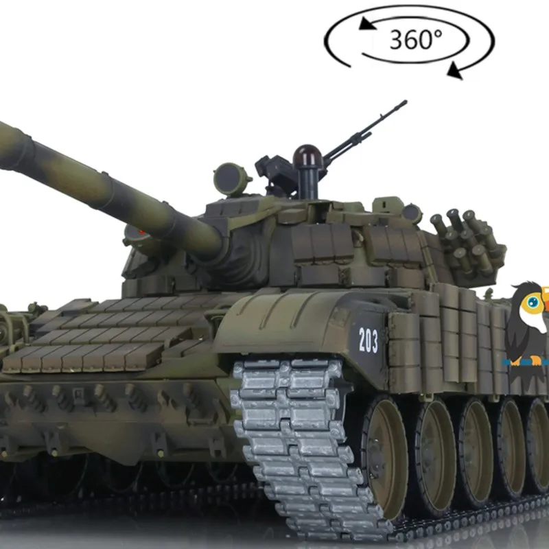 

Радиоуправляемый танк Henglong Soviet T72 1:167.0 3939 360 ° Транспортные средства с дистанционным управлением Turret Red Eyes Armor TH20572