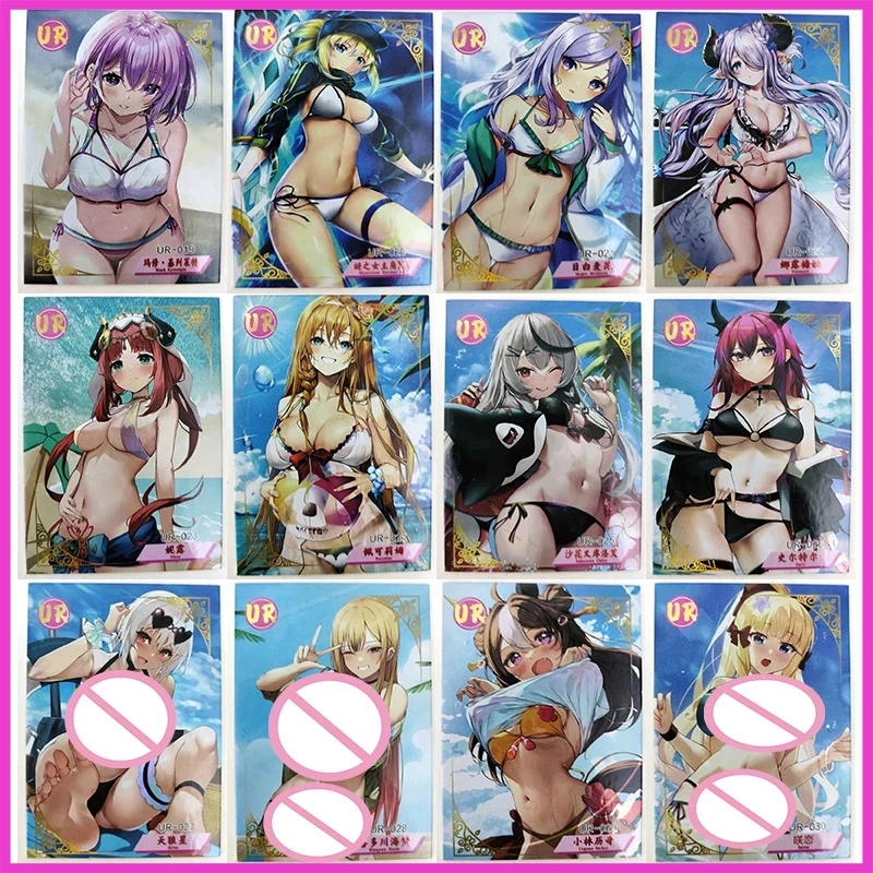 

Anime Goddess Story Rare UR Refractive Flash Cards Neliel Pecorine Lumine Surtr Toys for boys Collectible Cards Birthday Gift