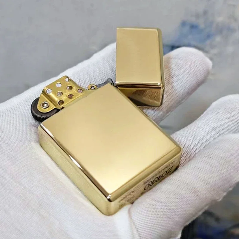 ZORRO Genuine Titanium 538 Narrow Machine Small Square Head Thickened Brass Kerosene Lighter Gadget Smoking Accessories