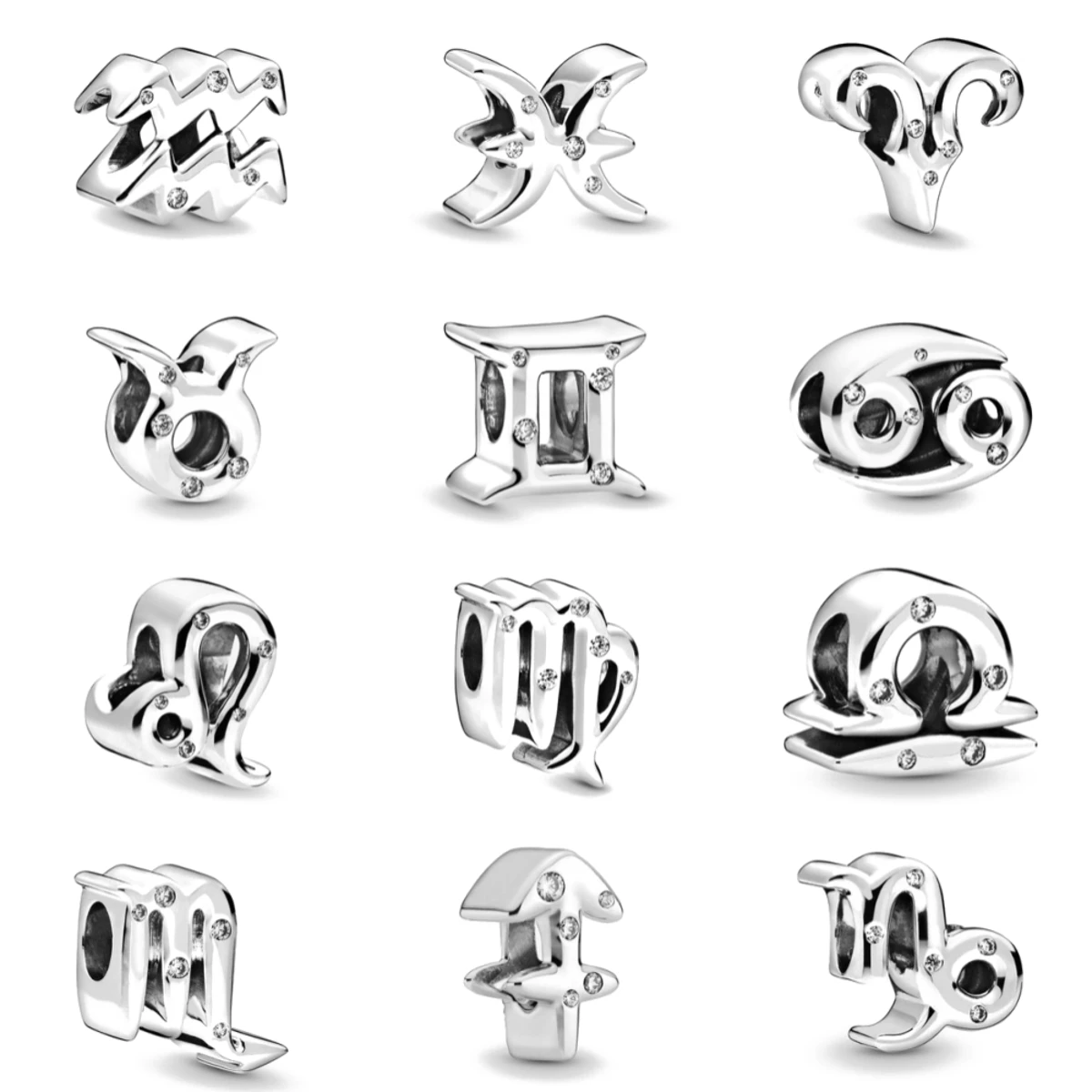 

Hot selling Twelve Zodiac Signs Charm Bead Women Gift Fit Original 925 Sterling Silver Bracelet DIY Jewelry Accessories