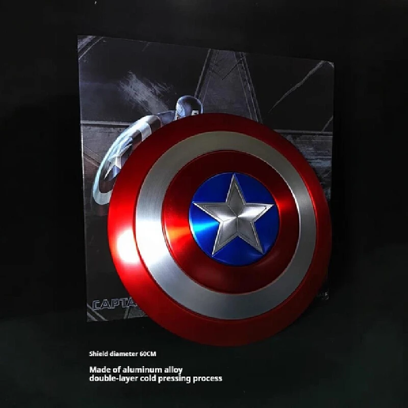 60cm Metal Superhero Captain America Shield Premium Version Model Cosplay Prop Adults Kids Toys Home Decor Birthday Gift